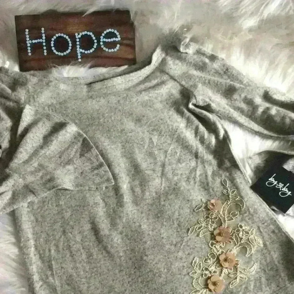 By & By Floral Embroidered Sweater - Picture 1 of 7